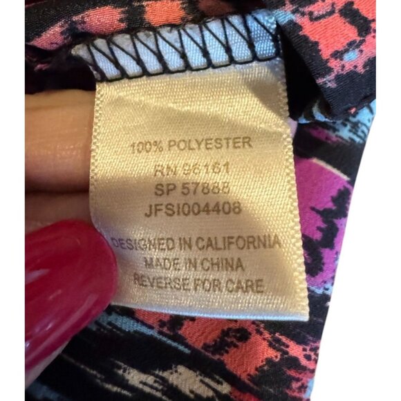 Be Bop Womens Sleeveless Black Multicolor Dress With Back Zipper & Tie Belt - Picture 9 of 10